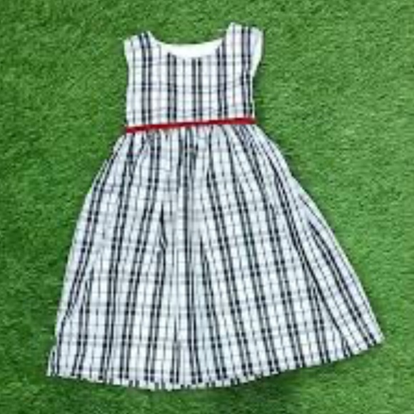 Marmellata Black and White Plaid Dress with Red Trim - Picture 1 of 11